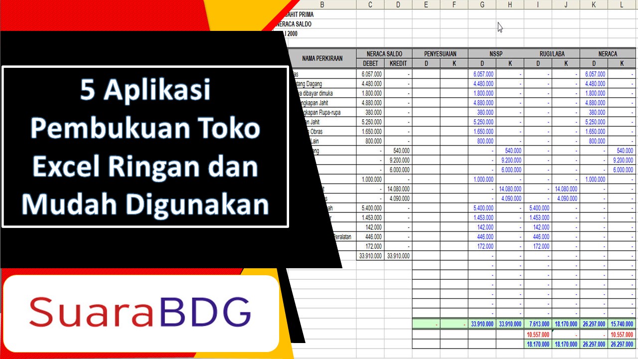 5 Aplikasi Pembukuan Toko Excel Ringan dan Mudah Digunakan | SuaraBDG